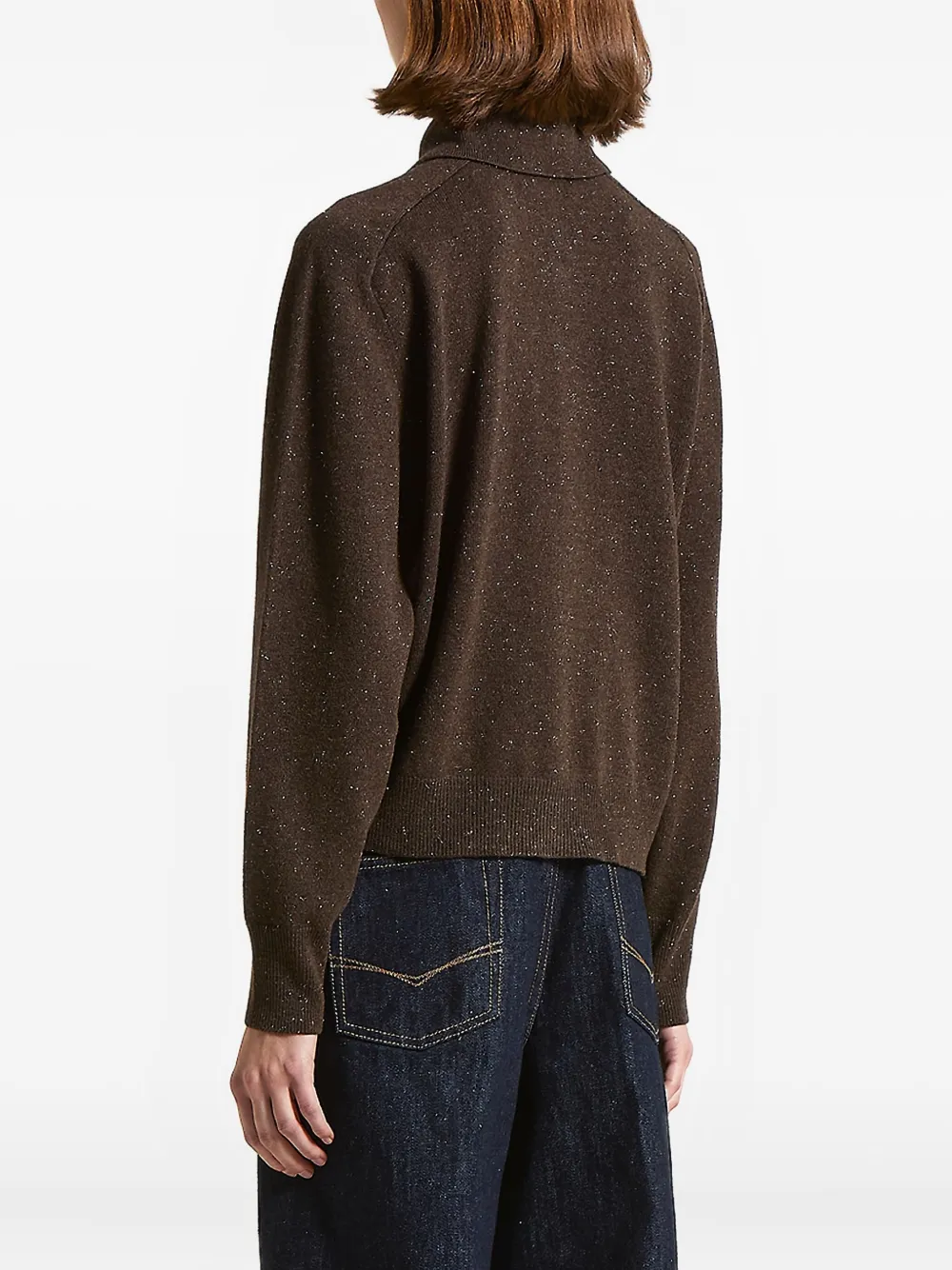 Peserico Gebreid vest met knopen en kraag Bruin