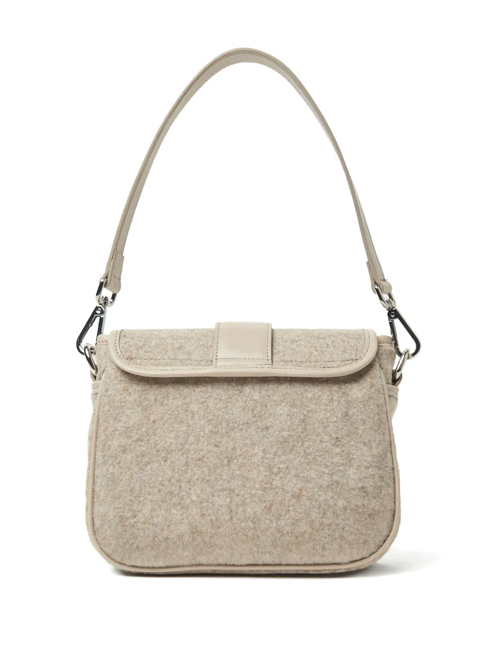 Peserico Schoudertas met leren afwerking en kristallen - Beige