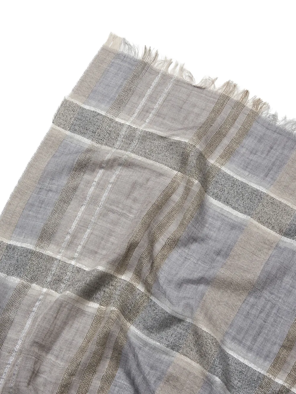 Peserico metallic-striped plaid scarf | Image 2