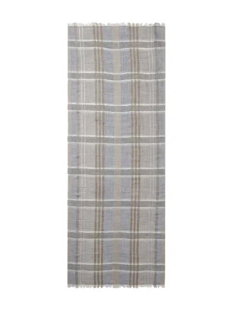 Peserico metallic-striped plaid scarf