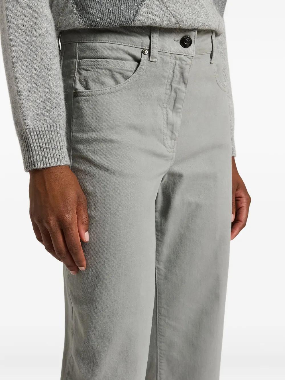 Peserico Jeans met vijf zakken Grijs