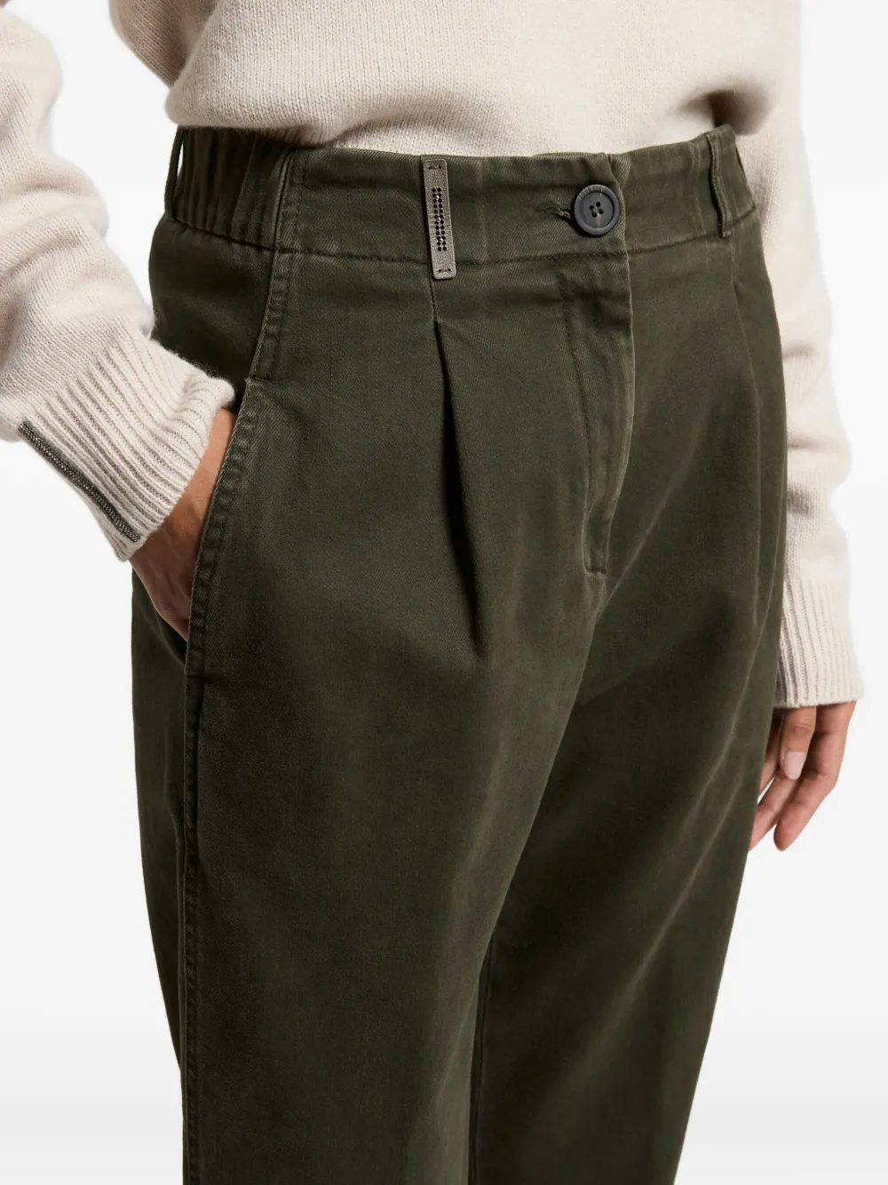 Peserico Broek met geplooide details Groen