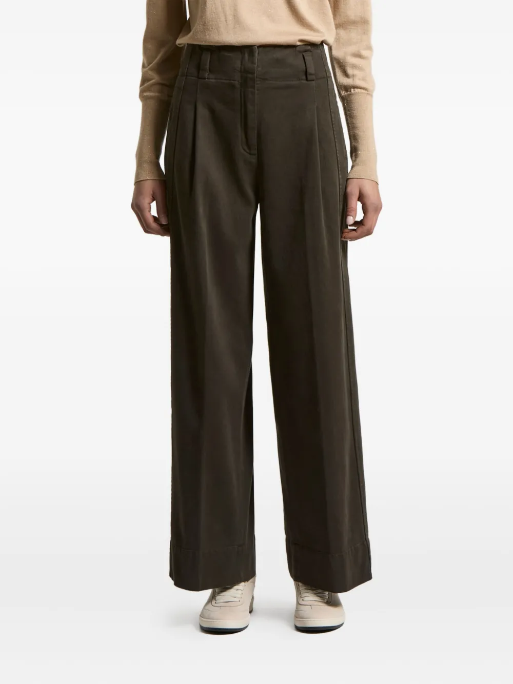 Peserico pleated-details trousers | Brown | Image 1