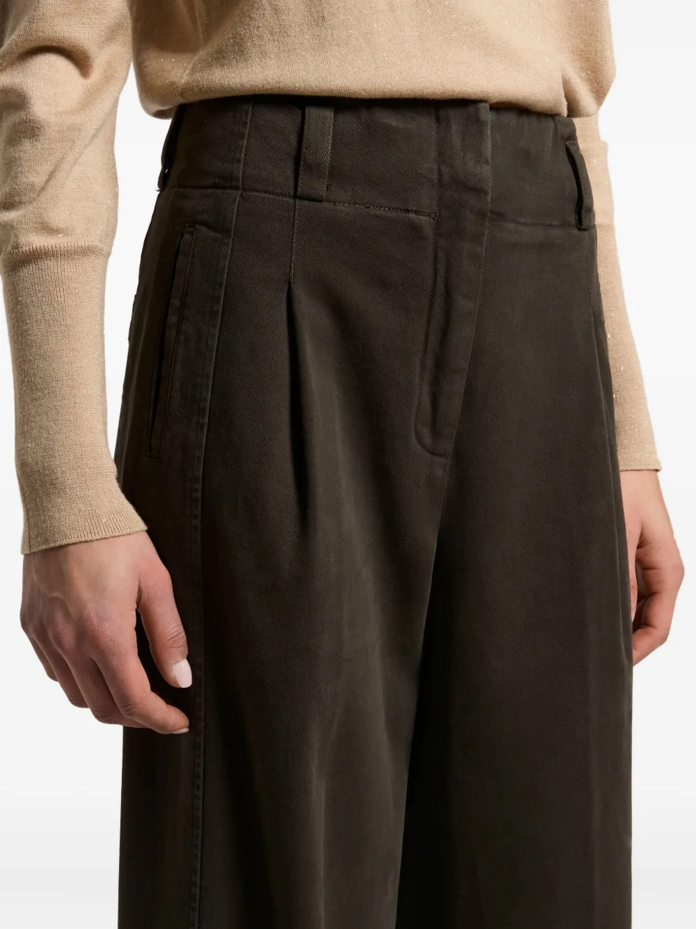 Peserico Broek met geplooide details Bruin