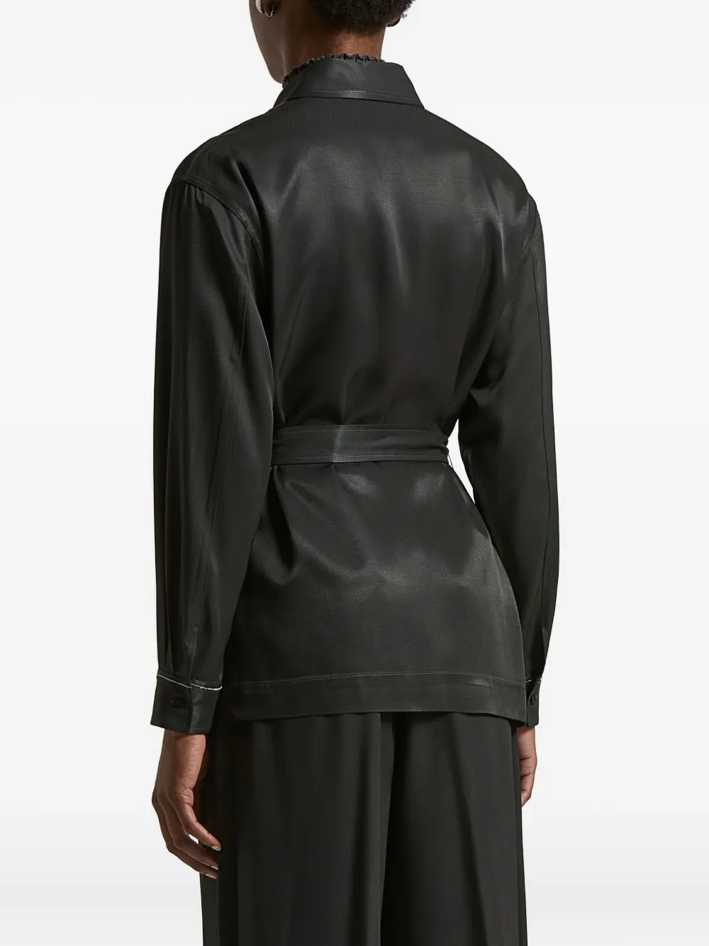 Peserico Belted Shirt In Black