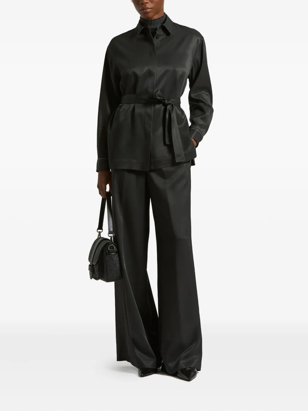 Peserico belted shirt - Zwart