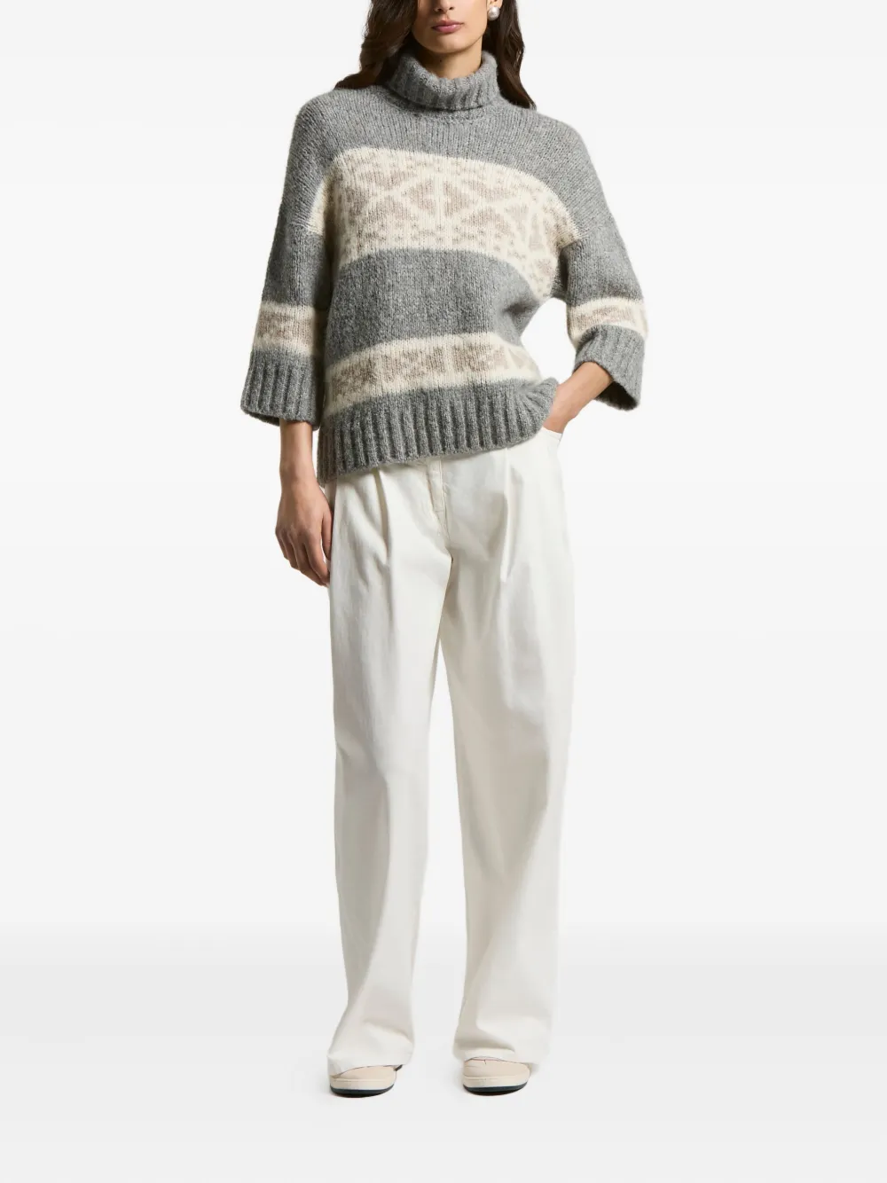 Peserico fairisle-pattern turtleneck sweater | Knitted Sweaters | Image 2