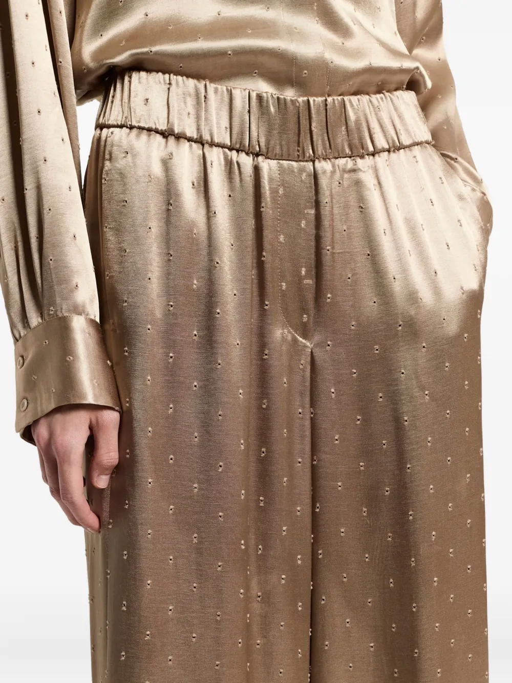 Peserico Polka Dot-pattern Trousers In Gold