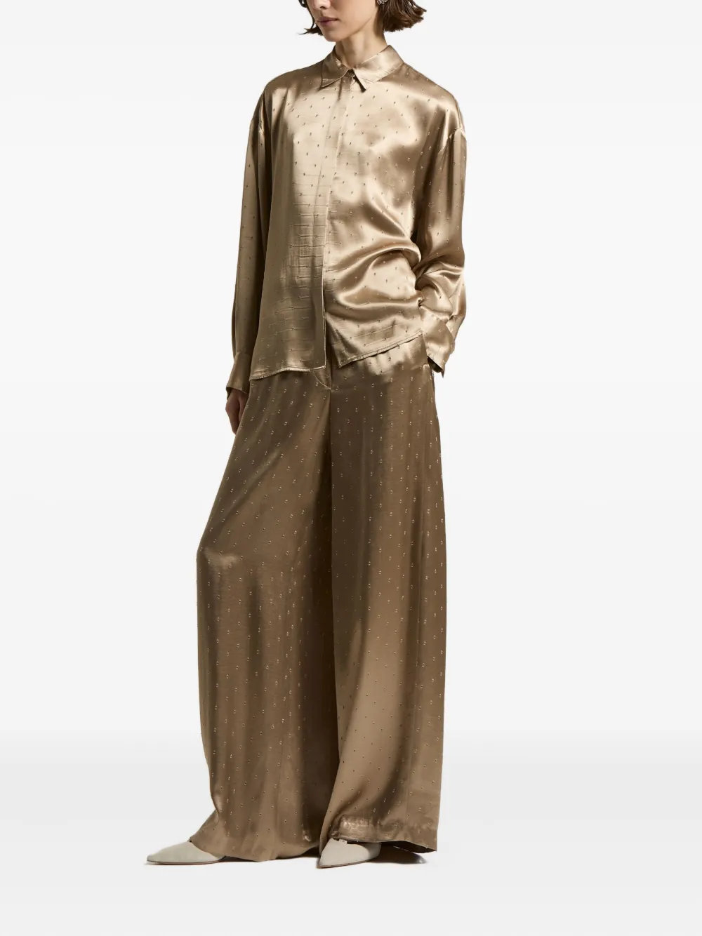 Peserico polka dot-pattern trousers - Goud