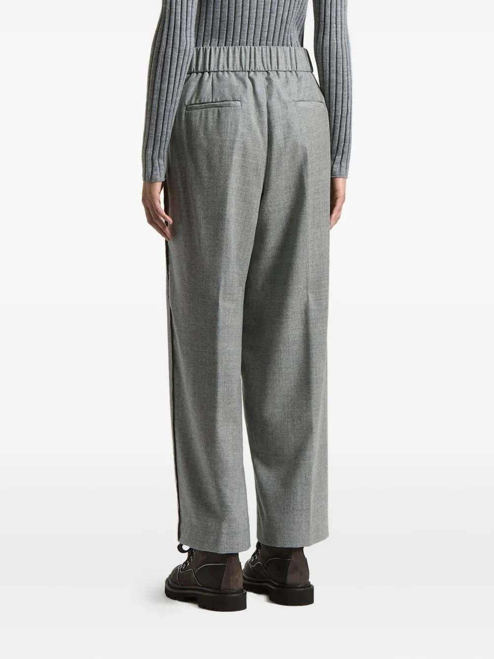 Peserico Elasticated Trousers In Gray