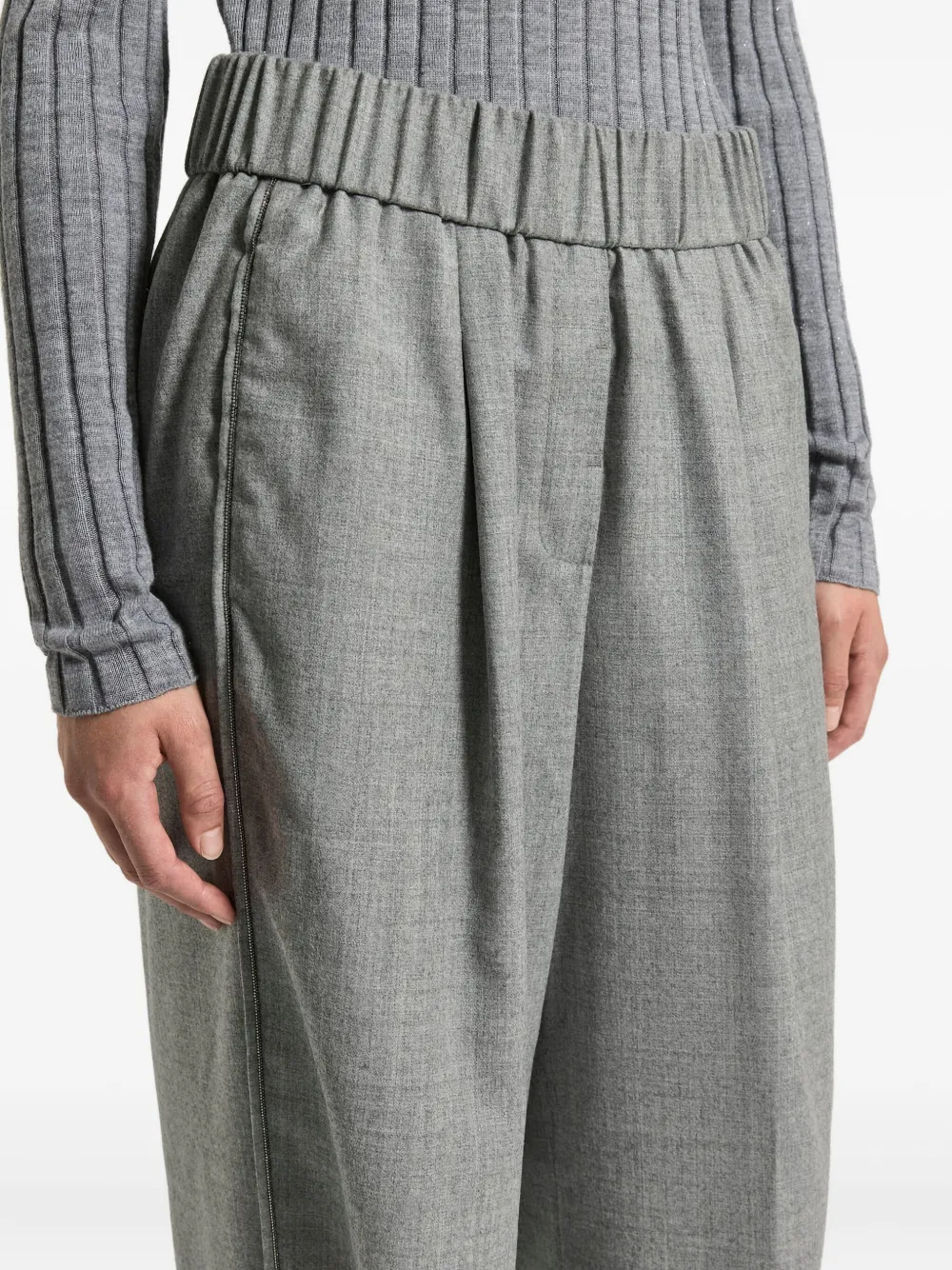 Peserico Elasticated Trousers In Gray