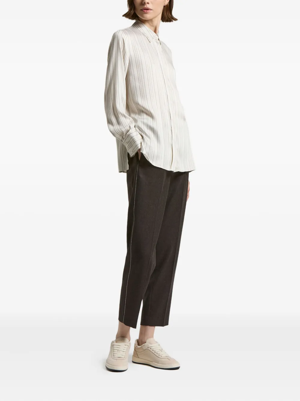Peserico striped shirt - Wit