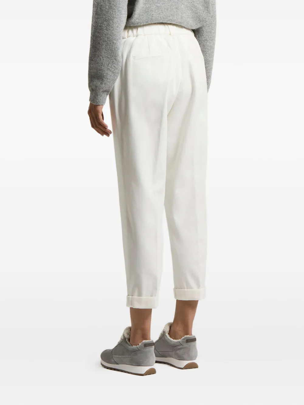 Peserico Broek met omgeslagen pijpen Wit