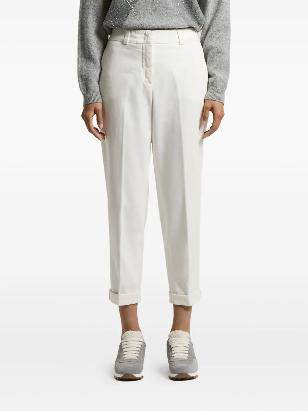 Peserico cuffed-hem trousers | White | Image 1