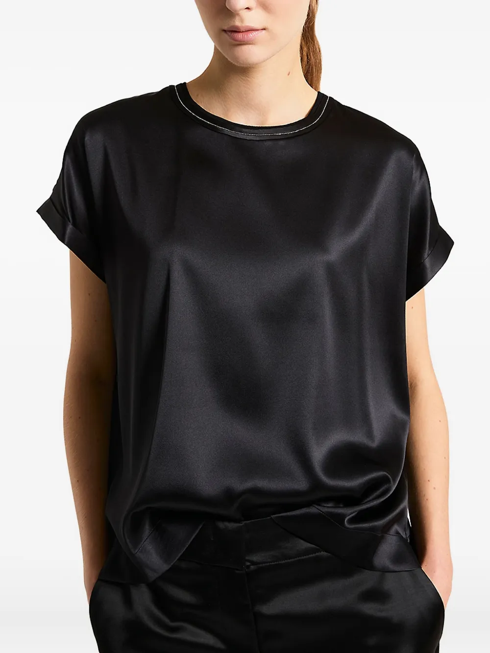 Peserico Crew-neck Top In Black