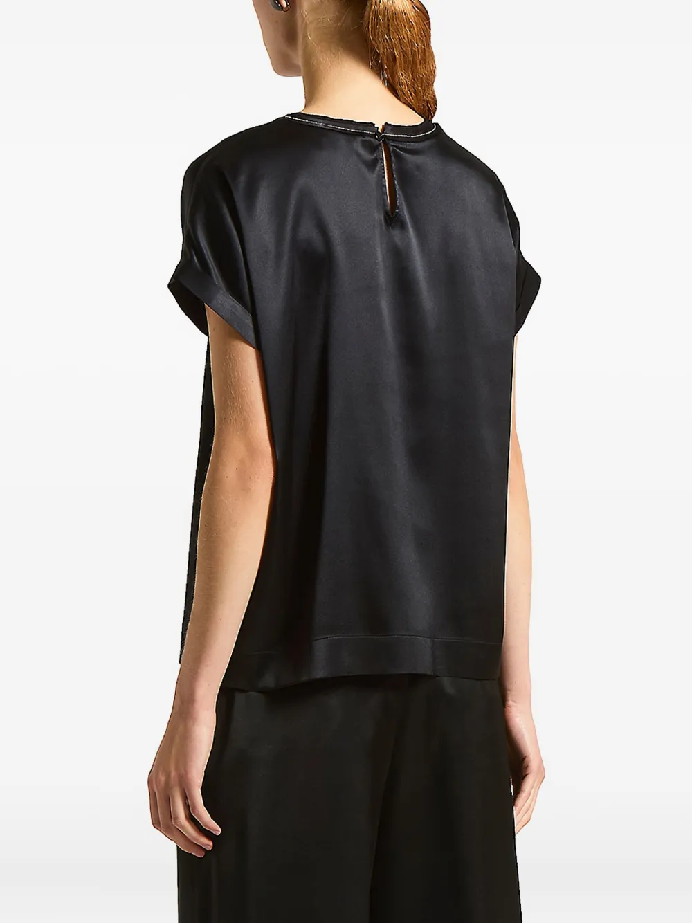 Peserico Crew-neck Top In Black