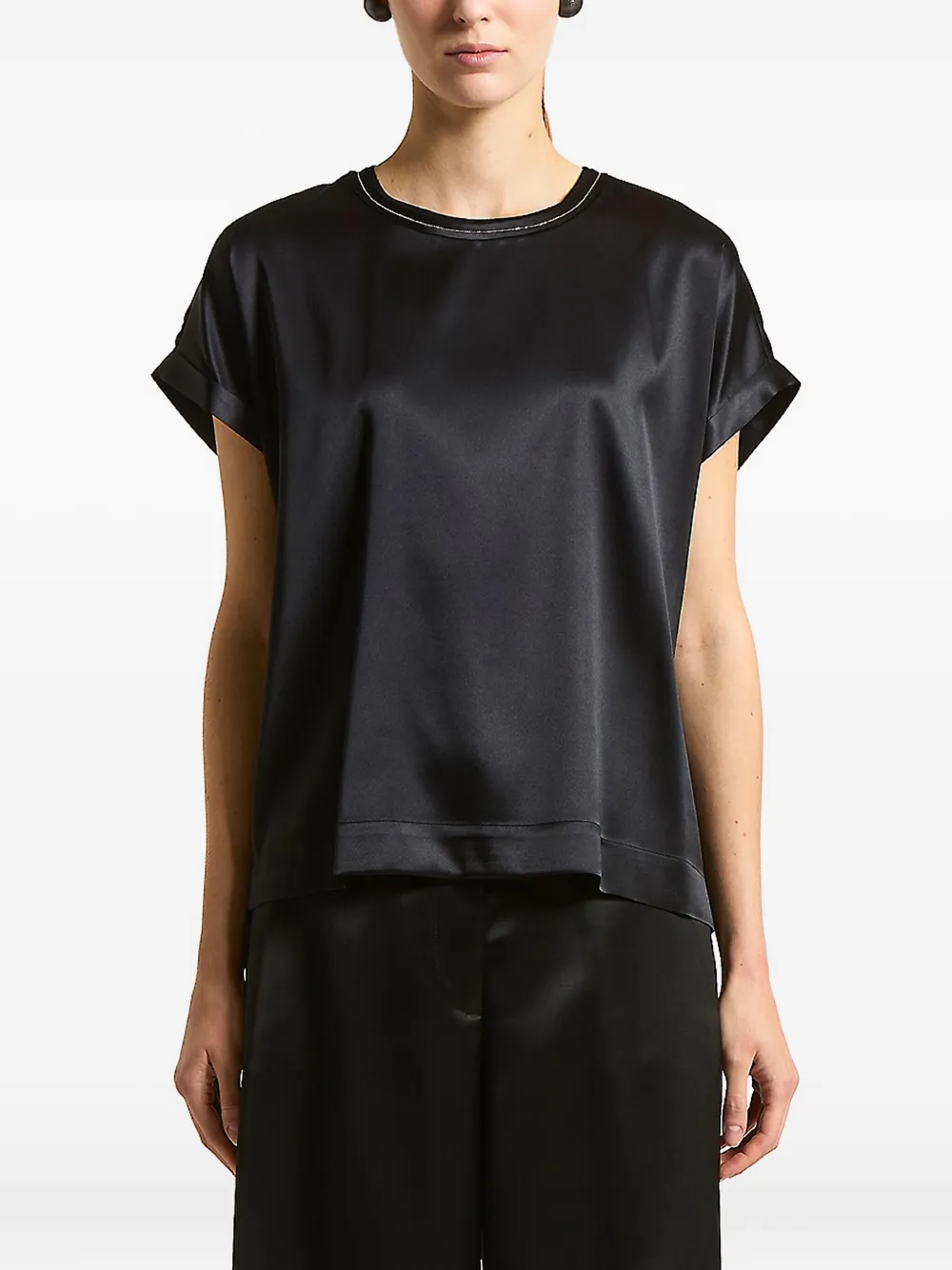 Peserico Crew-neck Top In Black