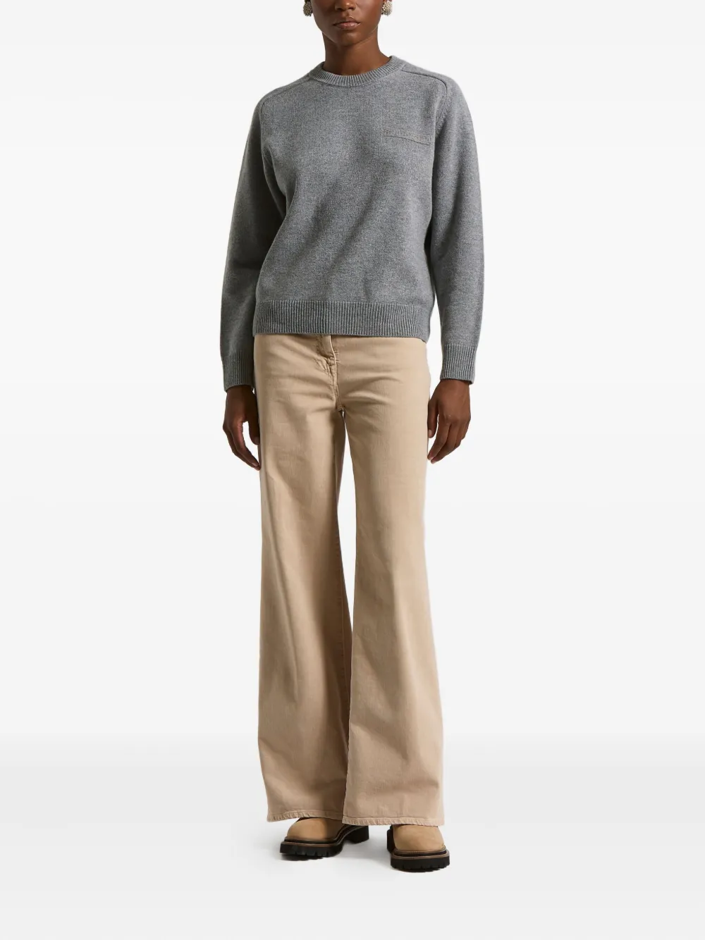 Peserico Crew-neck Sweater In Gray
