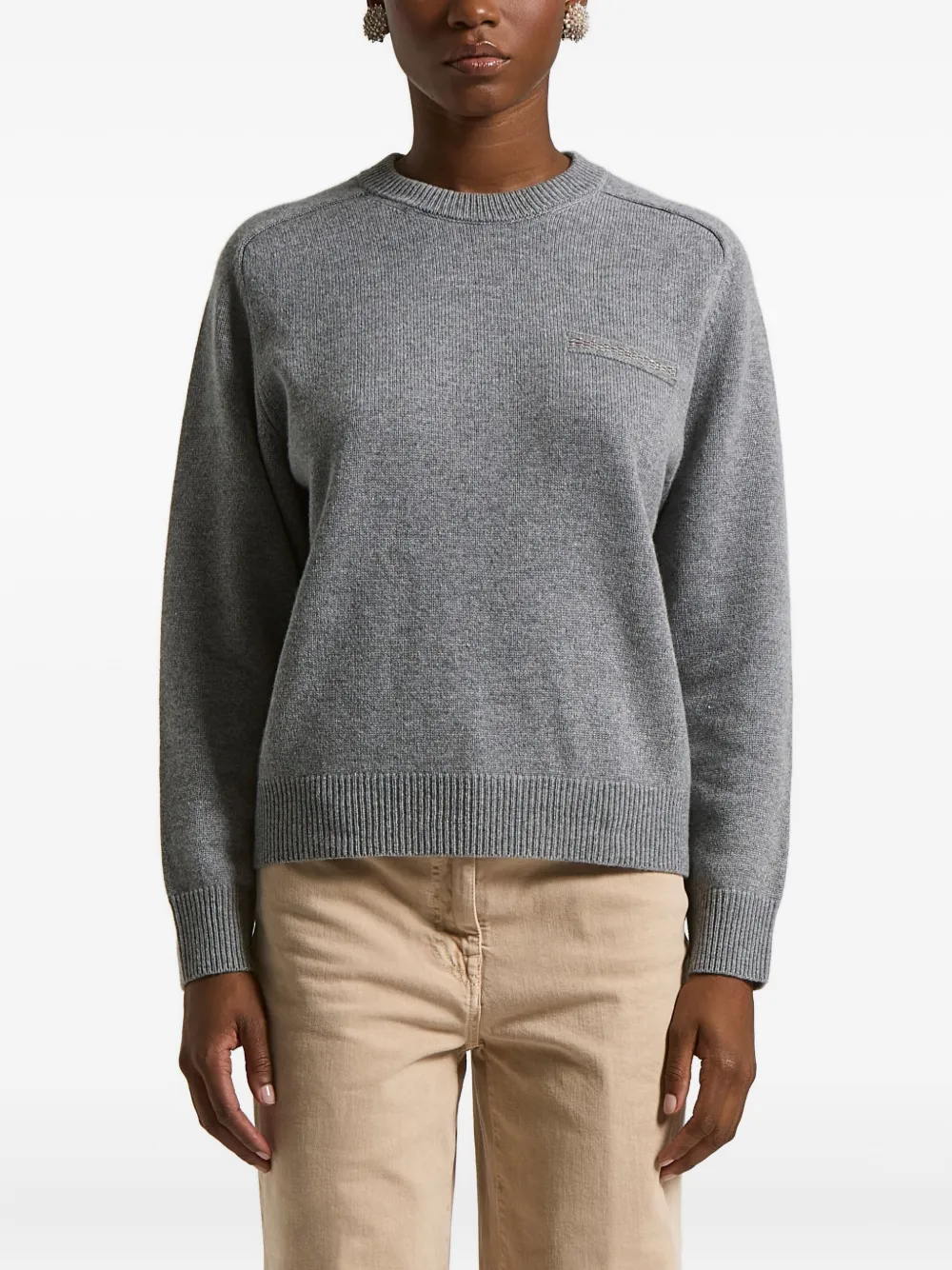 Peserico Crew-neck Sweater In Gray