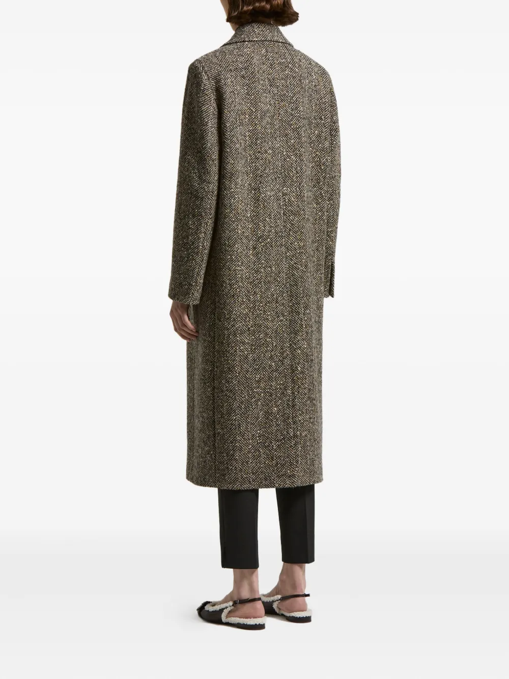 Peserico Tweed jas met visgraatpatroon Bruin