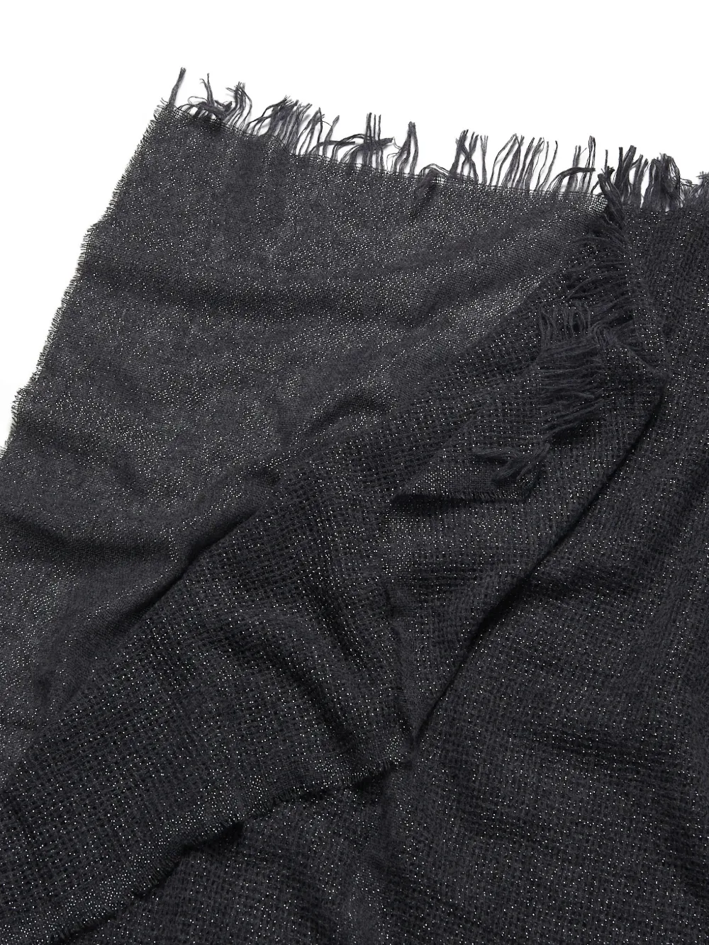 Peserico metallic-flecked fringed scarf - Grijs