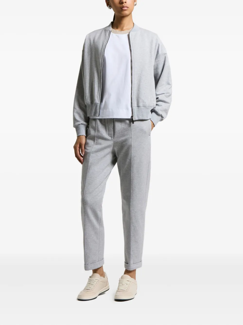 Peserico cuffed-hem trousers - Grijs