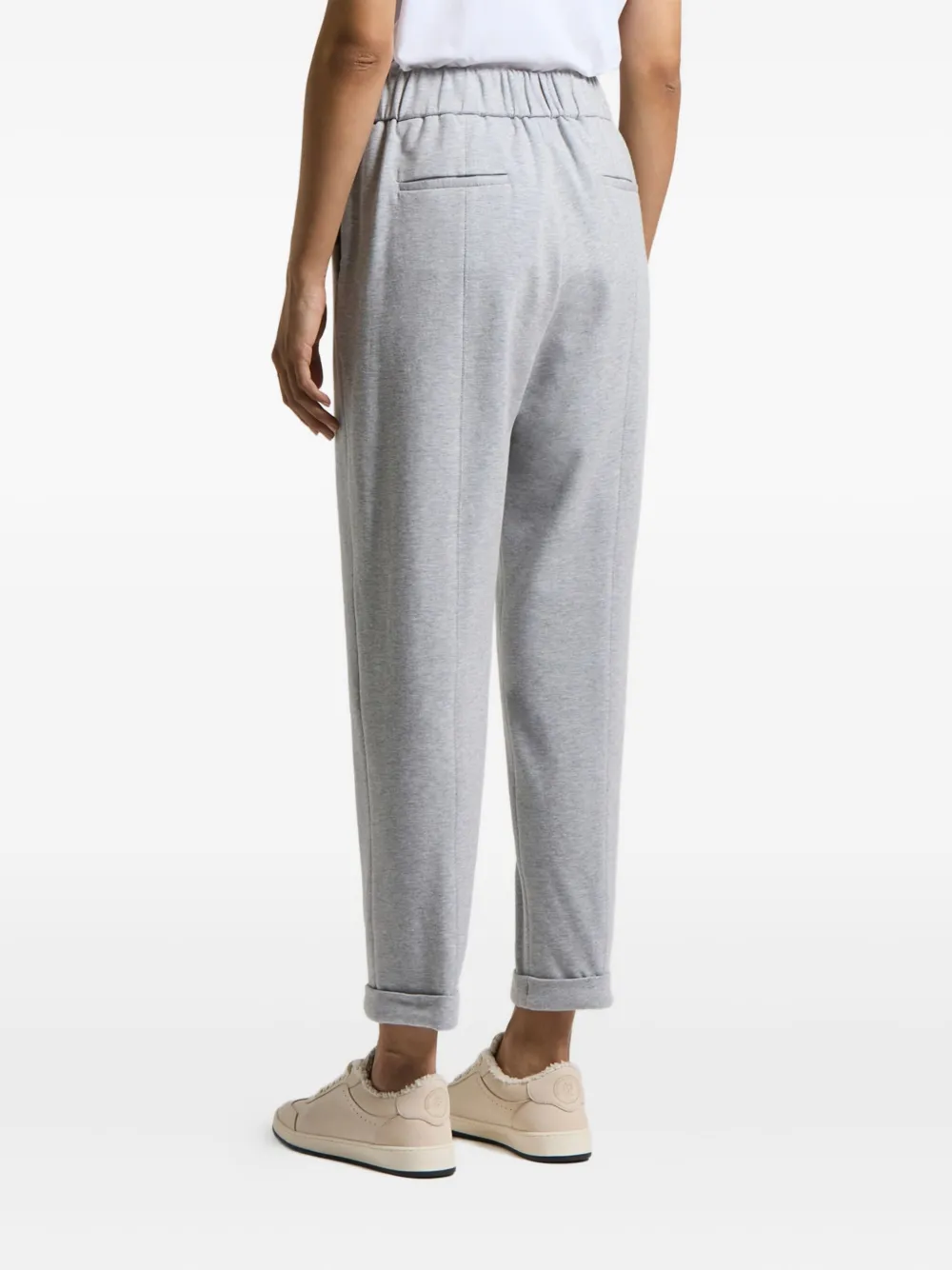 Peserico Cuffed-hem Trousers In Gray
