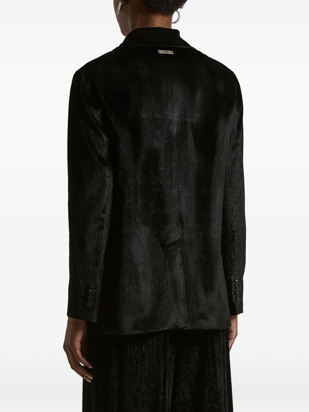 Peserico Corduroy Single-breasted Blazer In Black