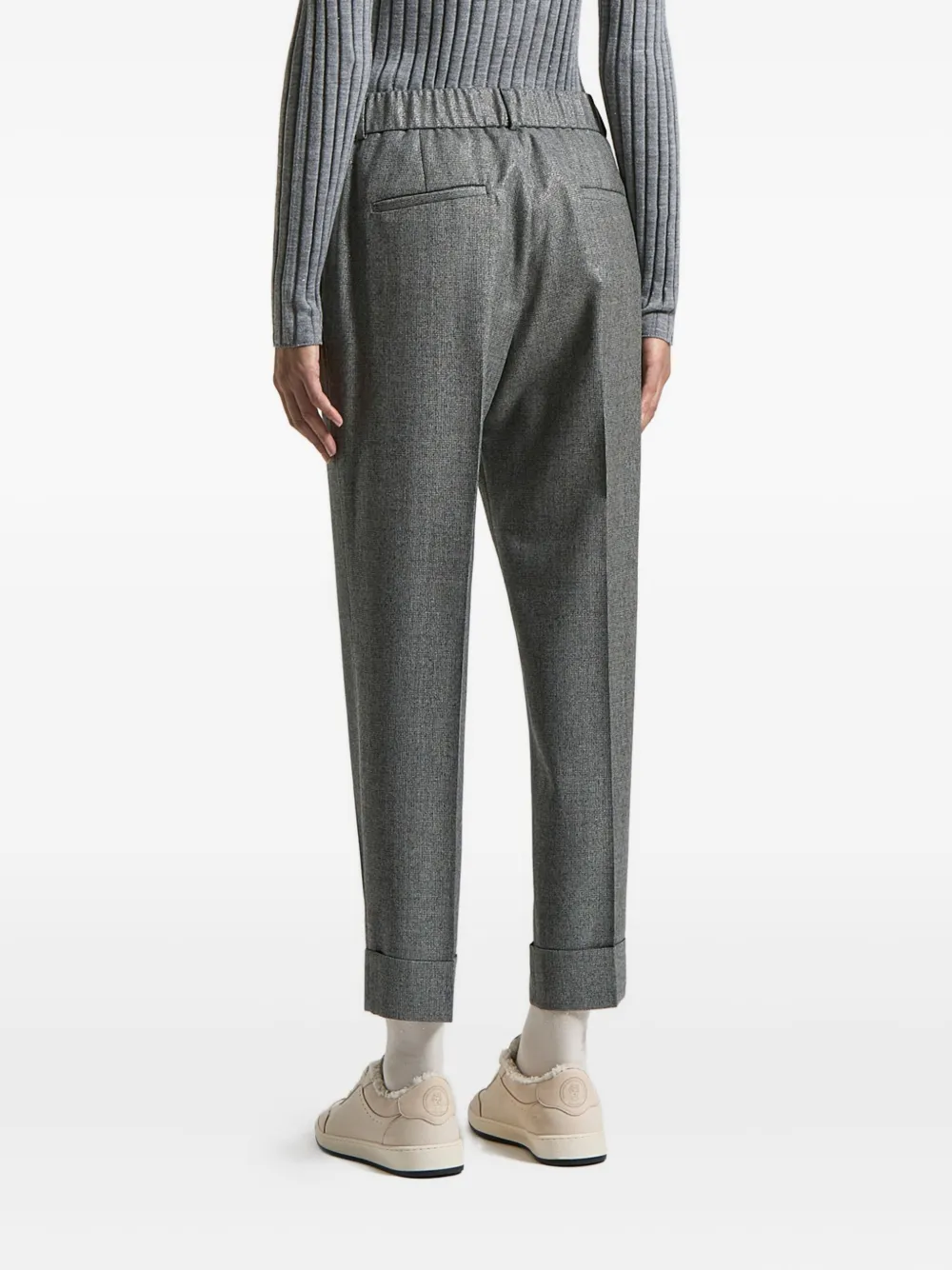 Peserico Cuffed Trousers In Gray