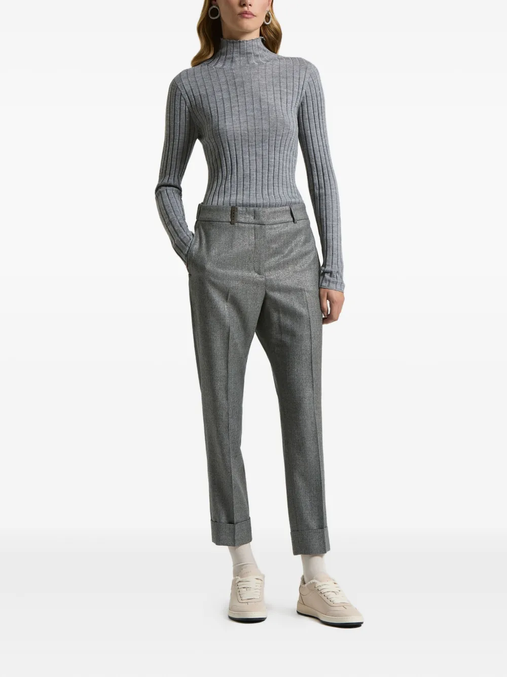 Peserico Broek met cuffs - Grijs