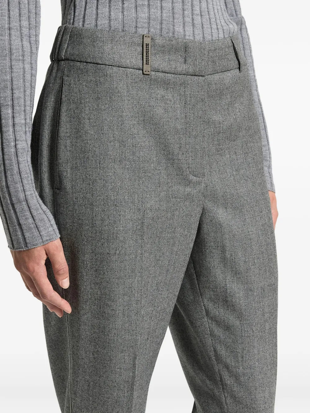 Peserico Cuffed Trousers In Gray