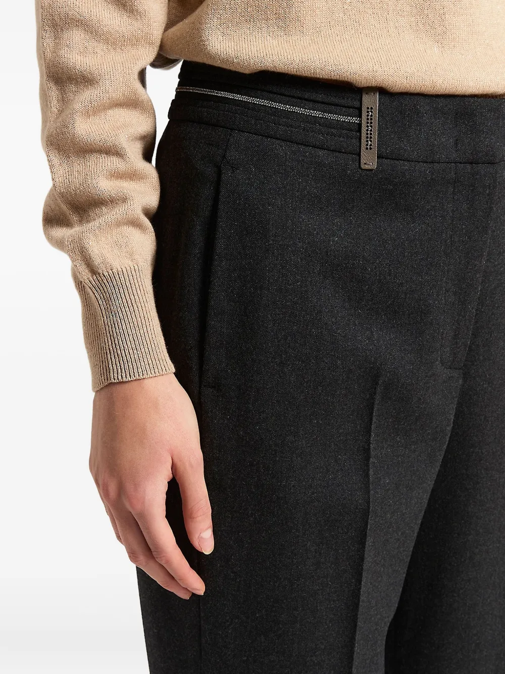 Peserico Pressed Crease Trousers In Gray