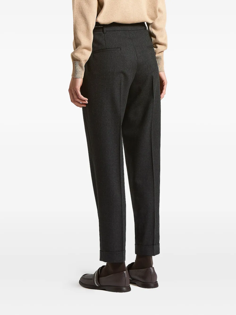 Peserico Pressed Crease Trousers In Gray