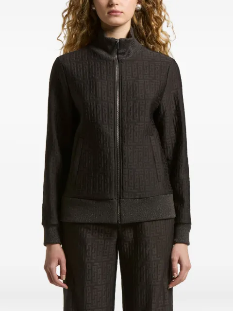 Peserico logo-pattern zip-up swetahirt