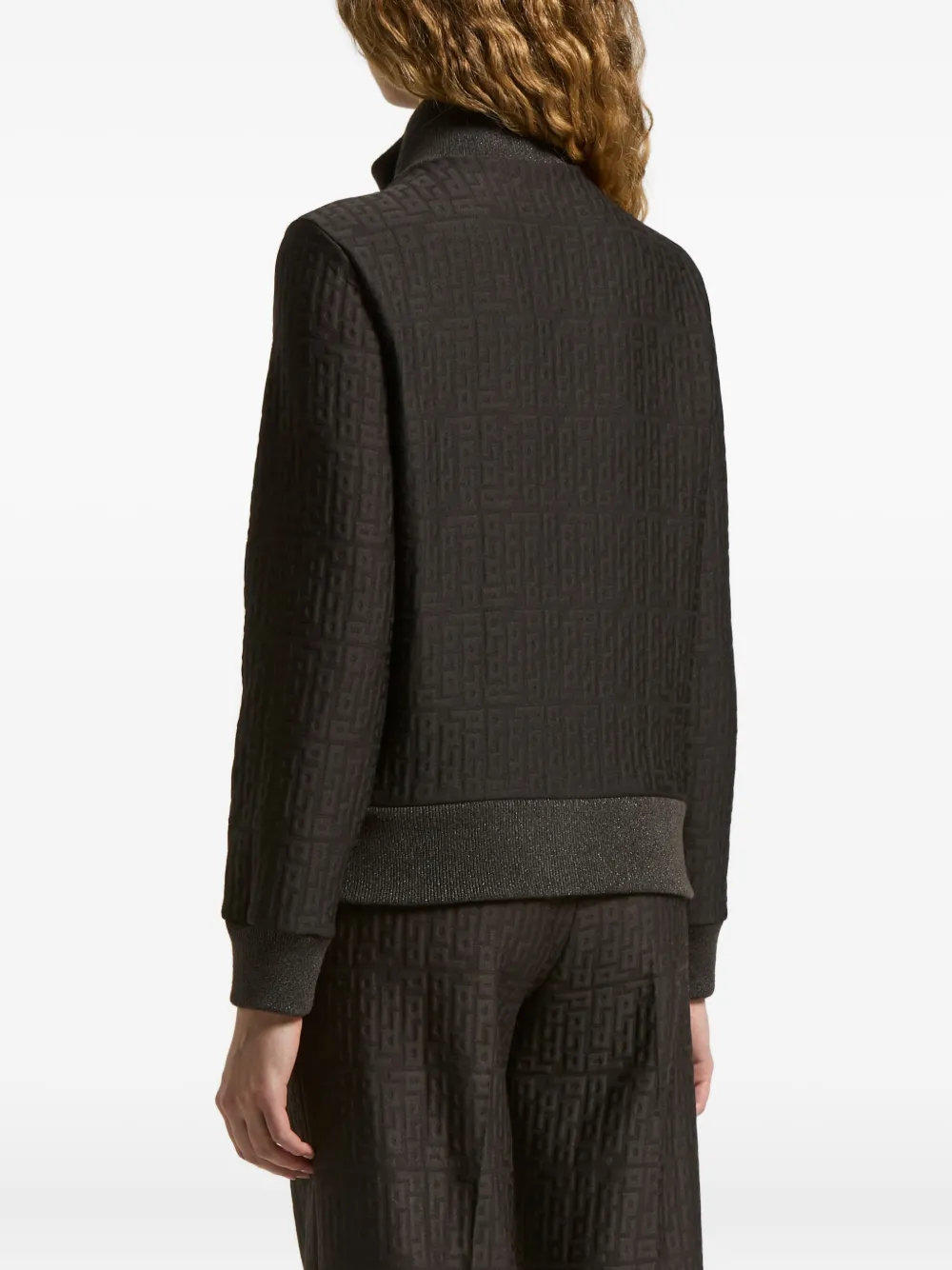 Peserico Sweater met logopatroon en rits Bruin