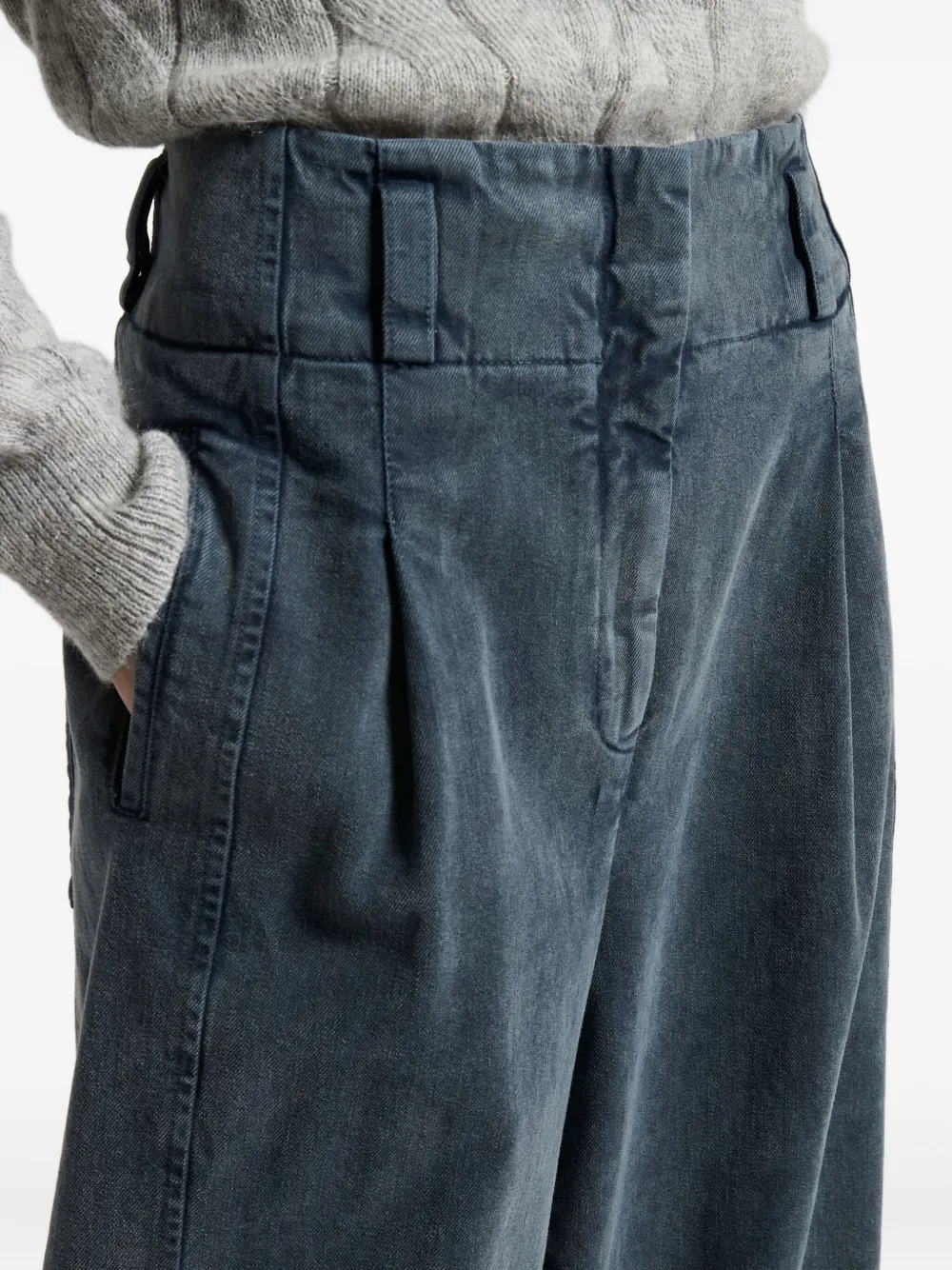 Peserico Broek met geplooide details Blauw