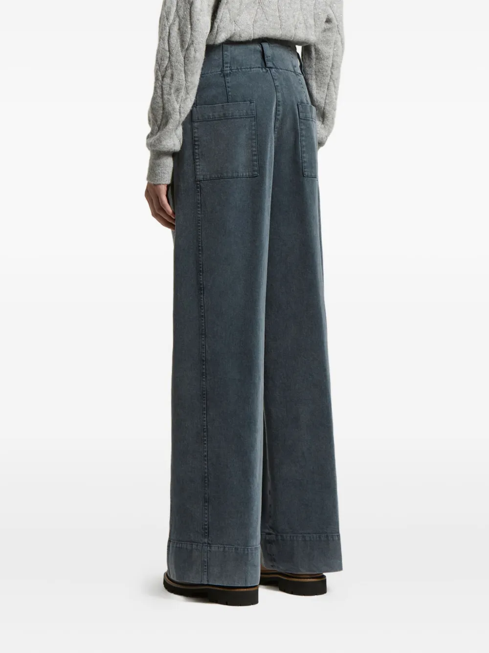 Peserico Broek met geplooide details Blauw