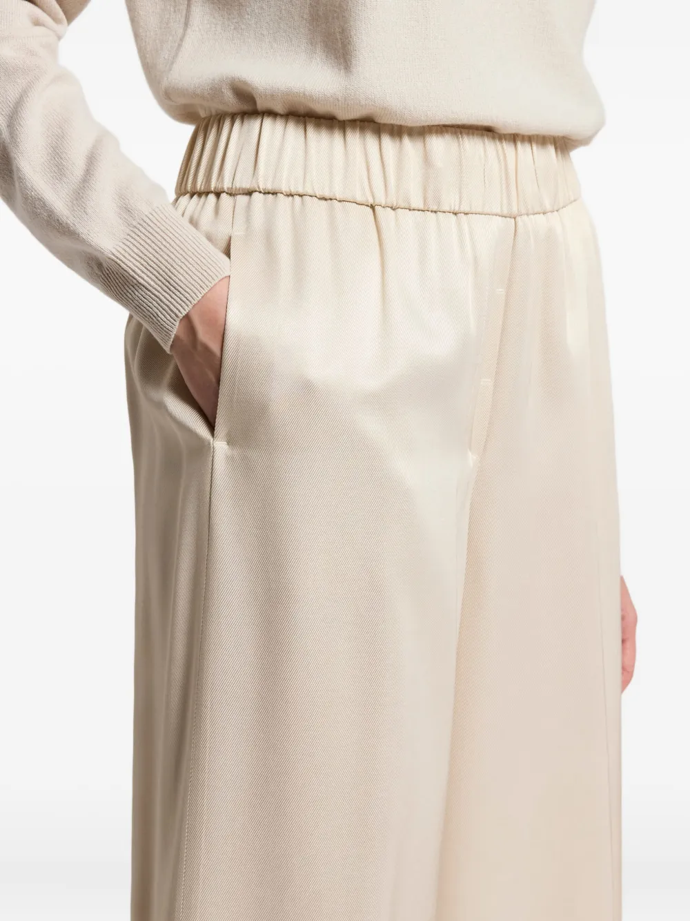 Peserico Broek met elastische taille Beige