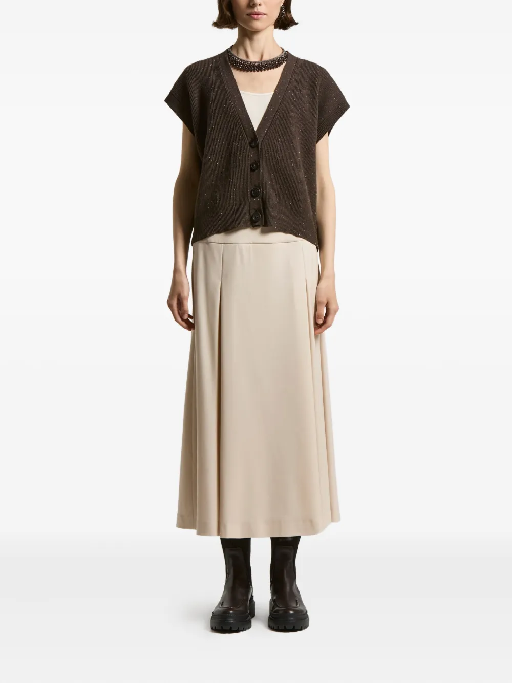 Peserico speckled-effect short-sleeves cardigan | Cardigans | Image 2