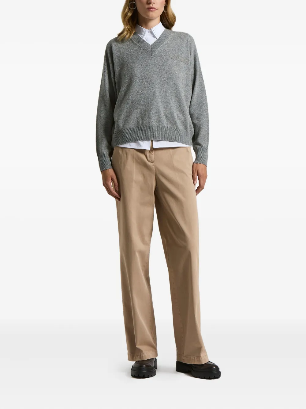Peserico Belt-loops Trousers In Neutral