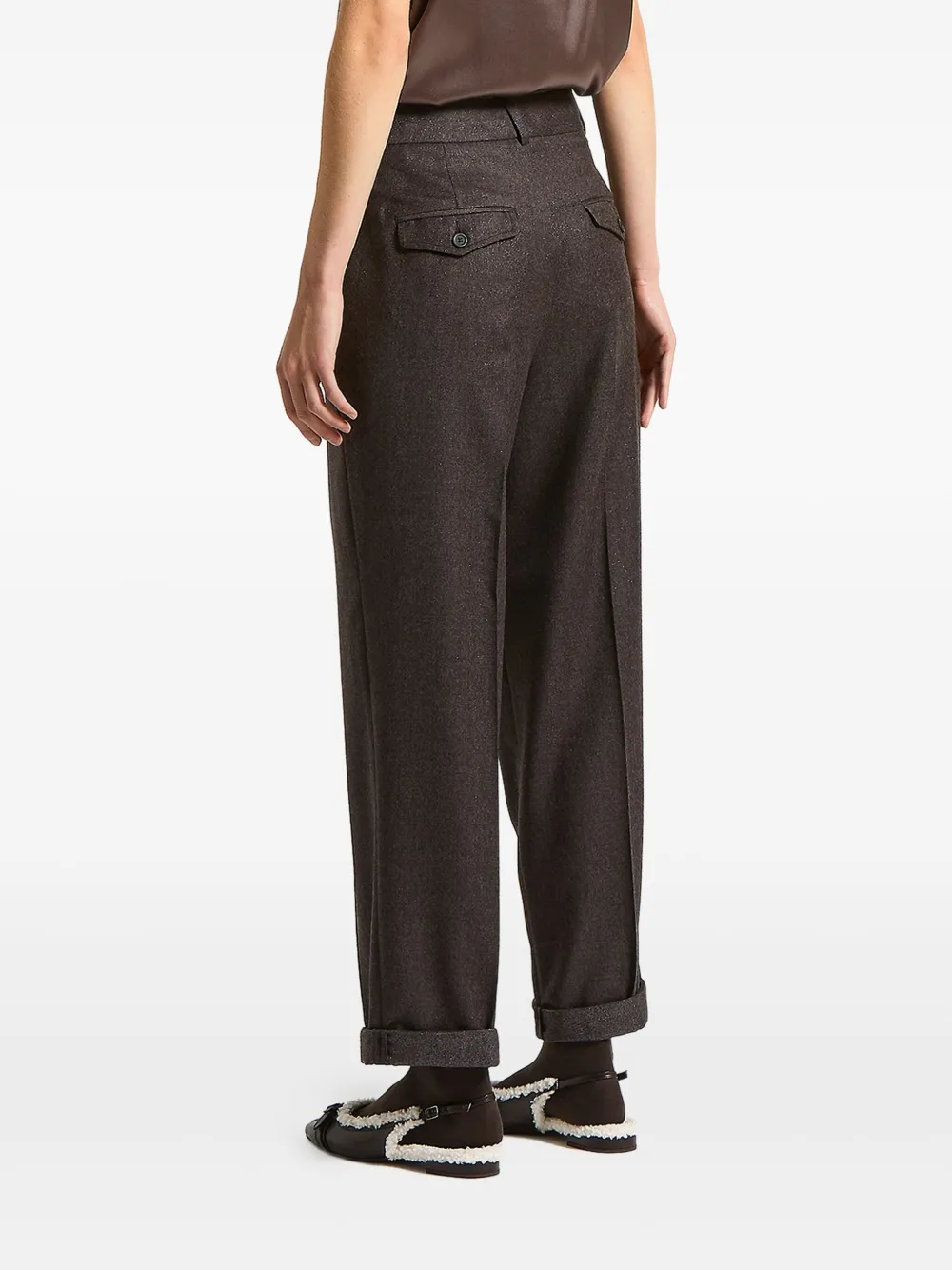 Peserico Pleated Trousers In Brown
