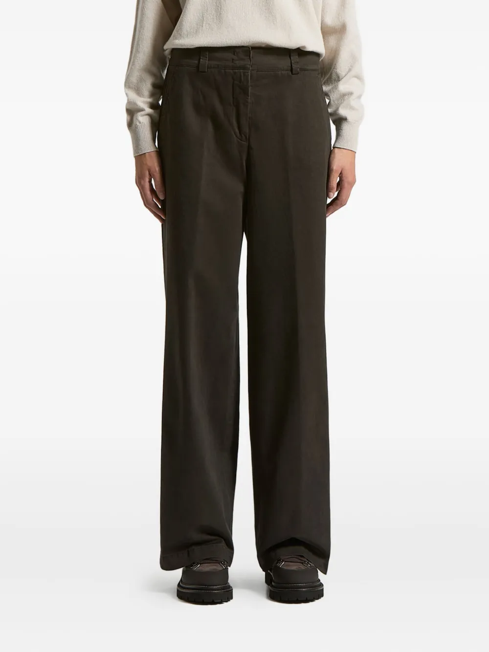 Peserico Belt-loops Trousers In Brown