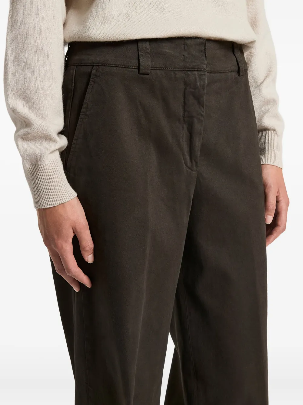 Peserico Belt-loops Trousers In Brown
