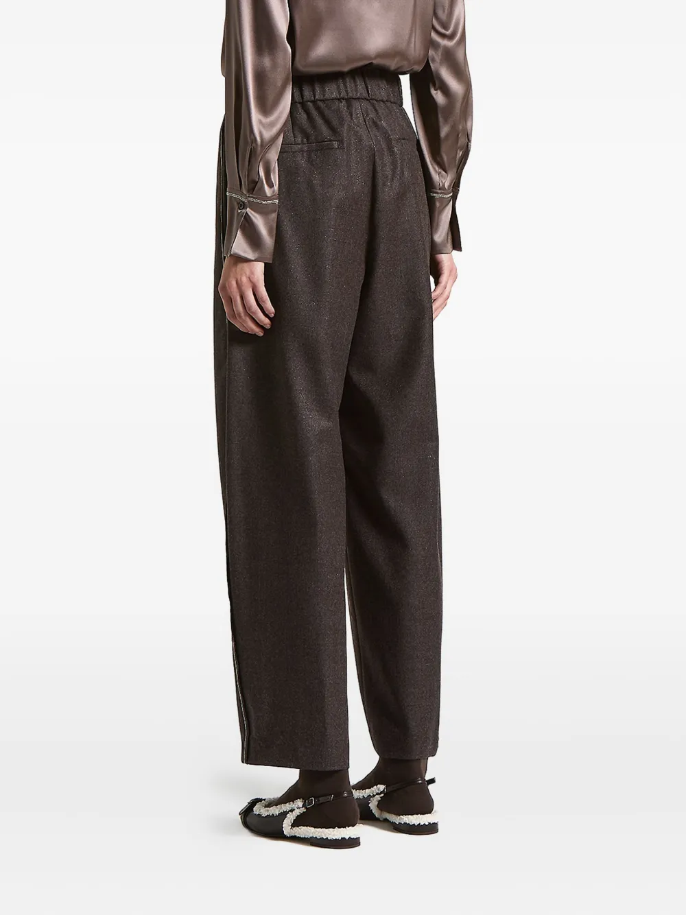 Peserico Pleated Trousers In Brown