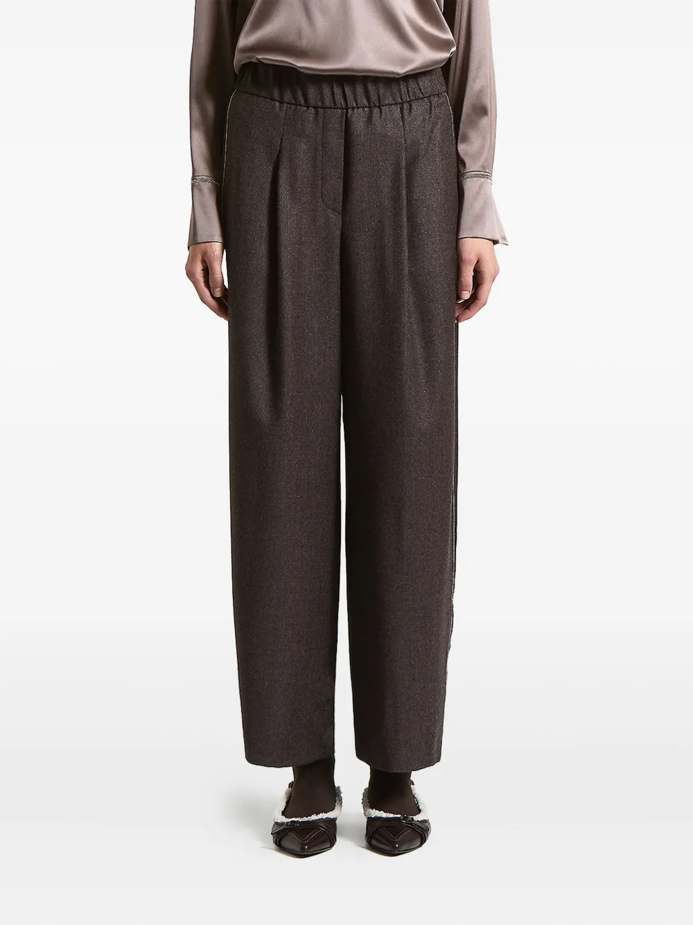 Peserico Pleated Trousers In Brown