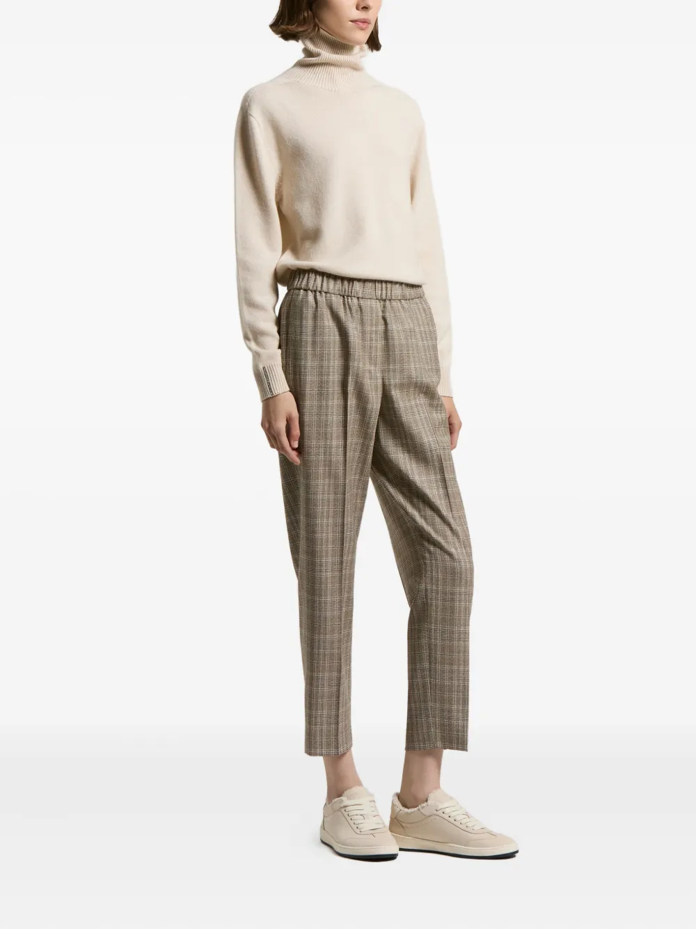 Peserico Geruite broek - Bruin