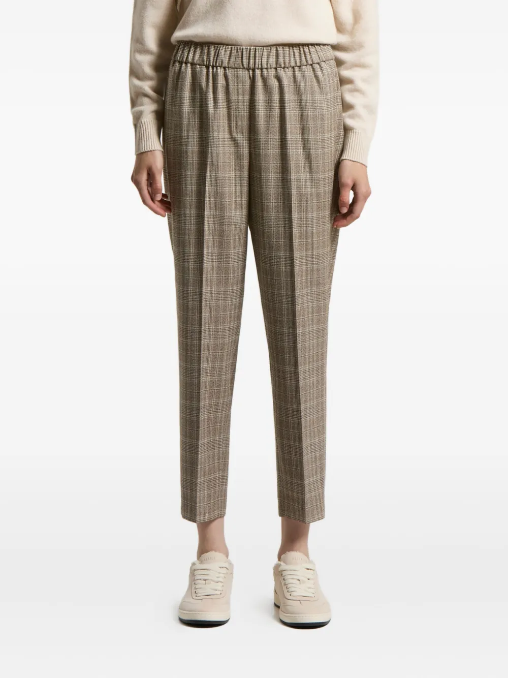Peserico check-pattern trousers | Brown | Image 1