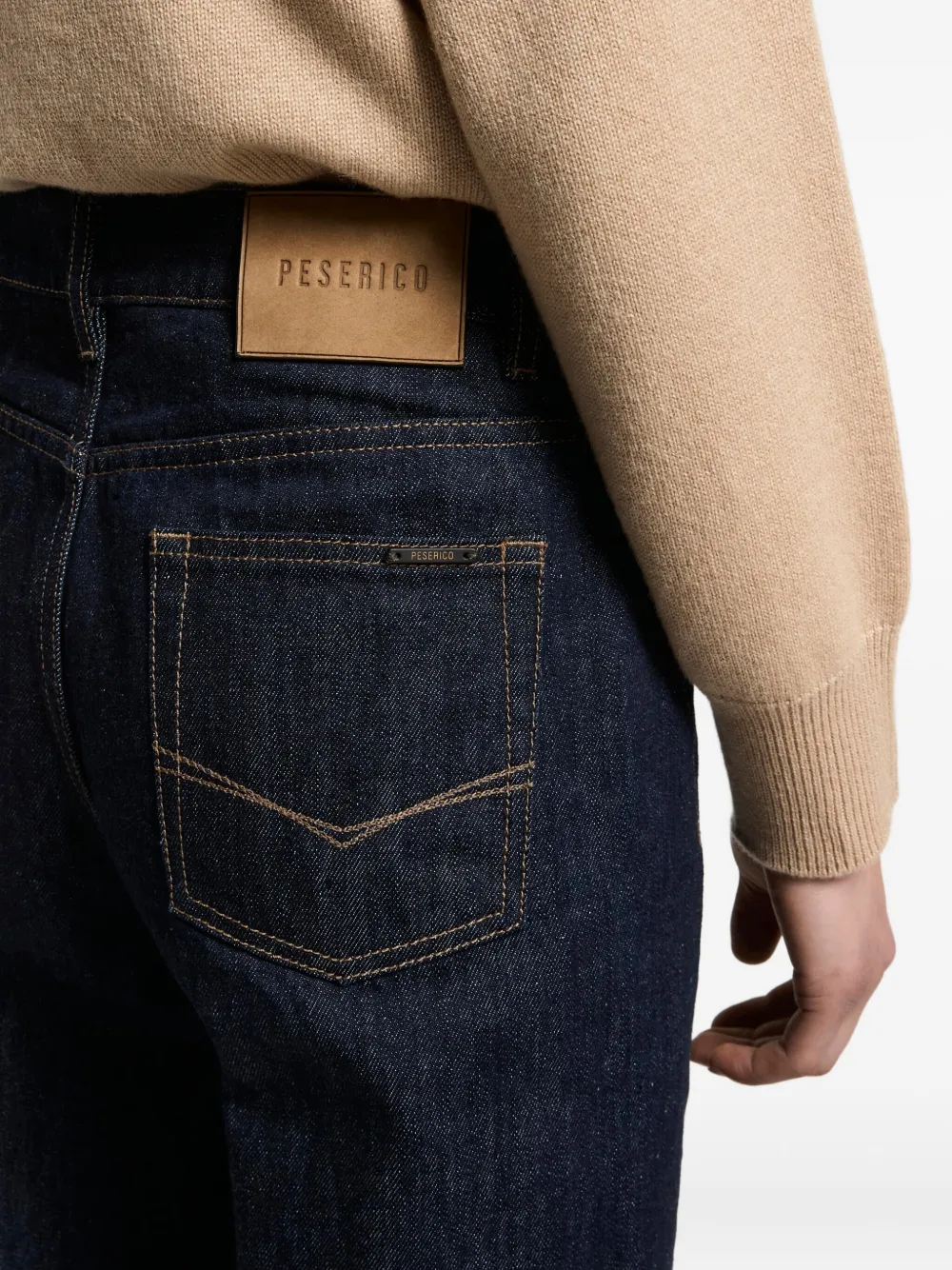 Peserico Jeans met logopatch Blauw