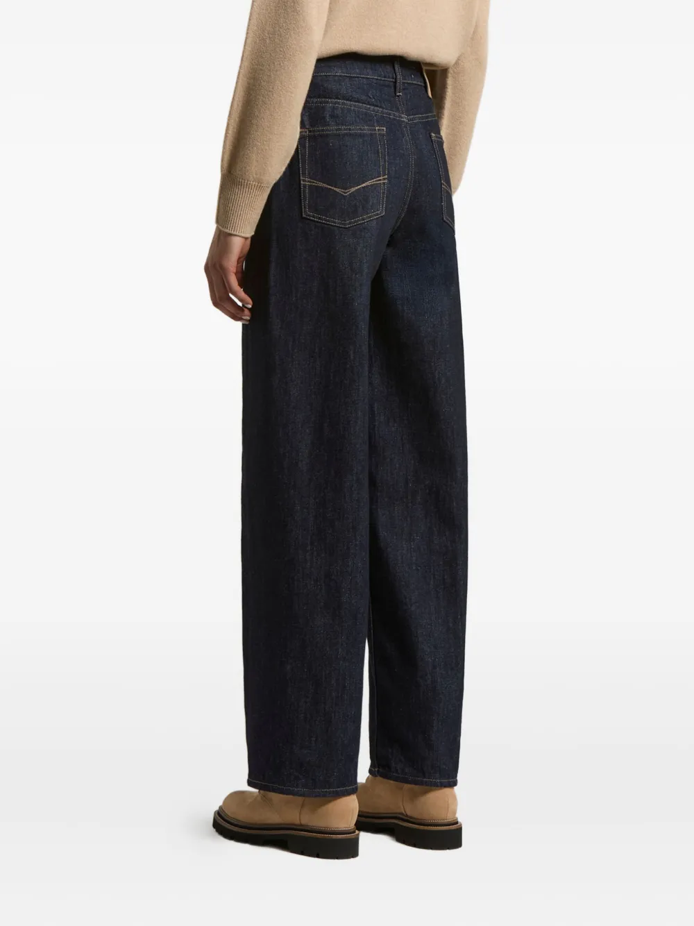 Peserico Jeans met logopatch Blauw