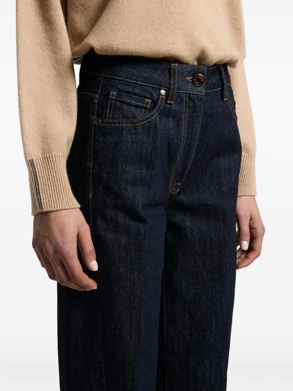 Peserico Jeans met logopatch Blauw